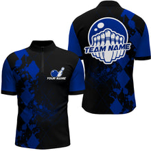 Load image into Gallery viewer, Bowling Quarter-Zip Shirts For Men Bowling Team League Jersey Custom Bowling Shirt BDT218