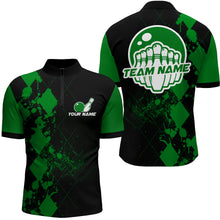 Load image into Gallery viewer, Bowling Quarter-Zip Shirts For Men Bowling Team League Jersey Custom Bowling Shirt BDT218