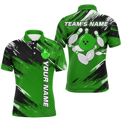 Custom Bowling Jersey for Men & Women Flame Green Bowling Polo Shirt Team League BDT556