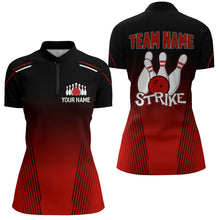 Load image into Gallery viewer, Strike Bowling Shirts Women Custom Bowling Quarter-Zip Shirts Team Bowling Jerseys BDT346