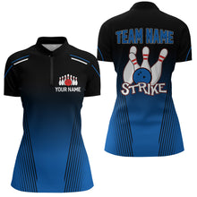Load image into Gallery viewer, Strike Bowling Shirts Women Custom Bowling Quarter-Zip Shirts Team Bowling Jerseys BDT346