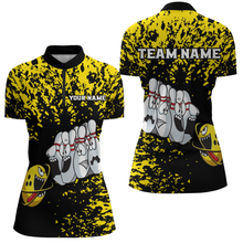 Load image into Gallery viewer, Custom Funny Bowling Shirt For Men Women Yellow Black Bowling Team Jersey Polo BDT495