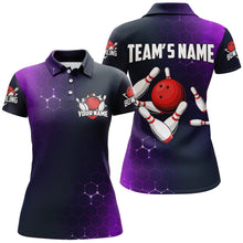 Load image into Gallery viewer, Purple Bowling Polo Shirt for Women Custom Bowling Jersey Bowling Team League Shirt BDT258