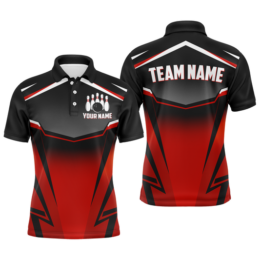 Custom Bowling Shirts Men & Women Red Bowling Team Jersey Unisex Polo Bowling Uniform BDT530