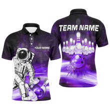 Load image into Gallery viewer, Astronaut Purple Bowling Shirts Men &amp; Women Personalized Bowling Team Jersey Unisex Polo BDT532