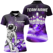 Load image into Gallery viewer, Astronaut Purple Bowling Shirts Men &amp; Women Personalized Bowling Team Jersey Unisex Polo BDT532