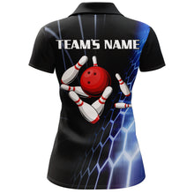 Load image into Gallery viewer, Custom Bowling Polo Shirts For Women Vintage Bowling Jersey Black Bowling Team League Shirts BDT213