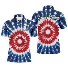 Load image into Gallery viewer, Custom American Bowling Polo Shirt For Men &amp; Women Tie Dye Bowling Team Jersey Patriotic BDT543