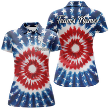 Load image into Gallery viewer, Custom American Bowling Polo Shirt For Men &amp; Women Tie Dye Bowling Team Jersey Patriotic BDT543