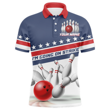 Load image into Gallery viewer, I'm Going On Strike Bowling Shirt For Men Custom American Bowling Jersey Team Bowling Polo Shirt BDT321
