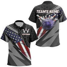 Load image into Gallery viewer, Custom Kid Bowling Polo Shirts Patriotic Kid Bowling Jersey For Boys Girls BDT515