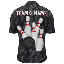 Load image into Gallery viewer, Camo Bowling Shirt Men Custom American Bowling Jersey Team League Bowling Quarter-Zip Shirt BDT325