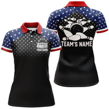 Load image into Gallery viewer, Patriotic Bowling Polo Shirt For Women Custom Ladies Bowling Team League Jersey USA Bowling Shirt BDT141