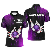 Load image into Gallery viewer, Personalized Purple Bowling Shirts Men Women Bowling Team Jersey Bowling Polo Shirt BDT488