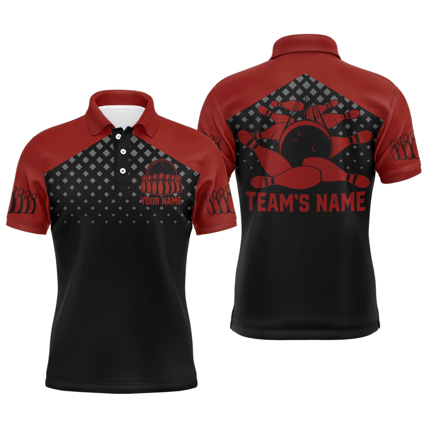 Custom Bowling Shirts With Name Bowling Team Jersey For Men Bowling Polo Shirt League BDT329