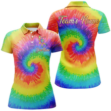 Load image into Gallery viewer, Tie Dye Bowling Polo Shirt For Women Custom Bowling Jersey Bowling Team Shirts BDT253