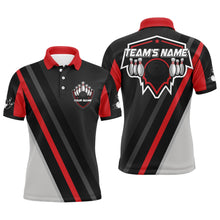 Load image into Gallery viewer, Black&amp;Red Bowling Polo Shirt For Men Vintage Bowling Team League Jersey Custom Bowling Shirt BDT180