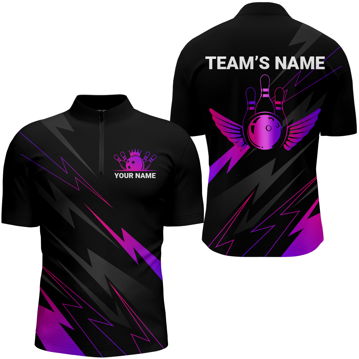 Custom Bowling Quarter-Zip Shirt For Men Bowling Jersey Team League Bowling Shirts Couple BDT344