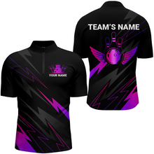 Load image into Gallery viewer, Custom Bowling Quarter-Zip Shirt For Men Bowling Jersey Team League Bowling Shirts Couple BDT344