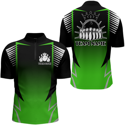 Custom Bowling Quarter-Zip Shirt For Men Bowling Team Jersey Personalized Bowling Shirts BDT345