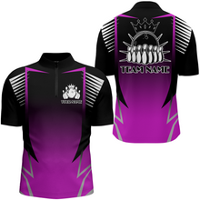 Load image into Gallery viewer, Custom Bowling Quarter-Zip Shirt For Men Bowling Team Jersey Personalized Bowling Shirts BDT345