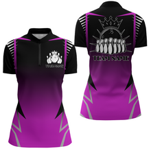 Load image into Gallery viewer, Custom Bowling Quarter-Zip Shirt For Women Bowling Team Jersey Personalized Bowling Shirts BDT345