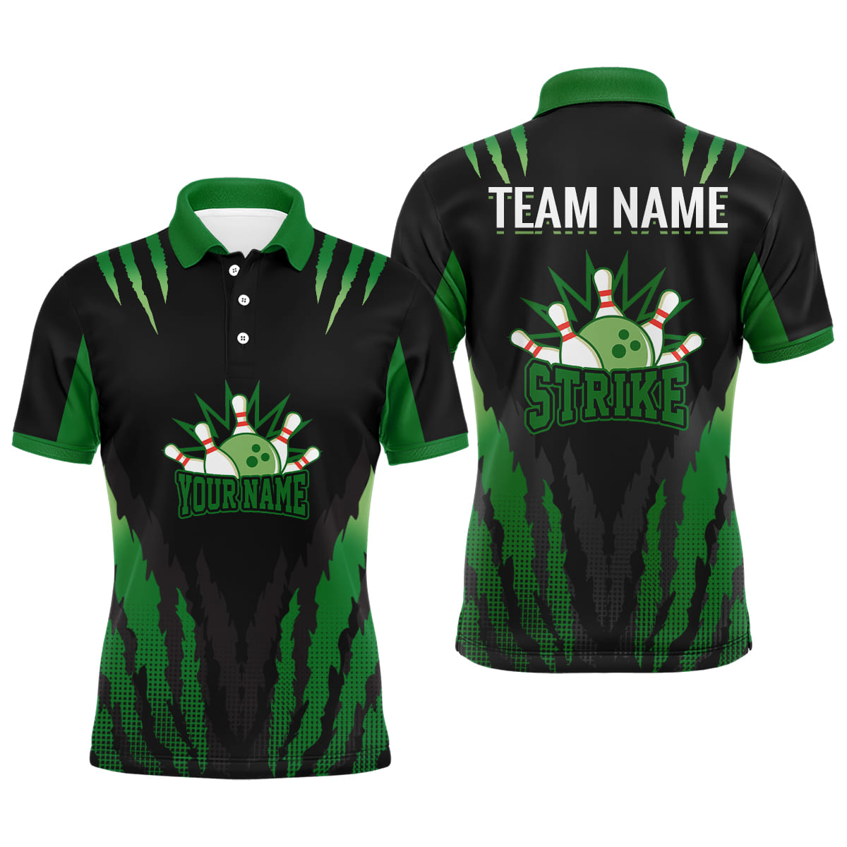 Strike Bowling Jersey For Men Personalized Bowling Shirt Team Bowling Polo Shirt BDT286