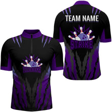 Load image into Gallery viewer, Strike Bowling Jersey For Men Personalized Bowling Shirt Team Bowling Quarter-Zip Shirt BDT286
