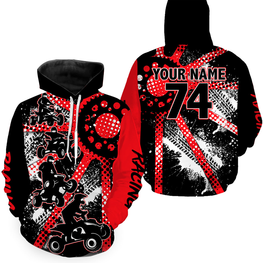Custom Red ATV Motocross Hoodie Men Women Freestyle Off-Road Quad Bike Hooded Jersey PDT912