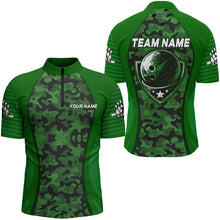Load image into Gallery viewer, Camo Bowling Jersey For Men Bowling Team Shirt Custom Bowling Quarter-Zip Shirt BDT327