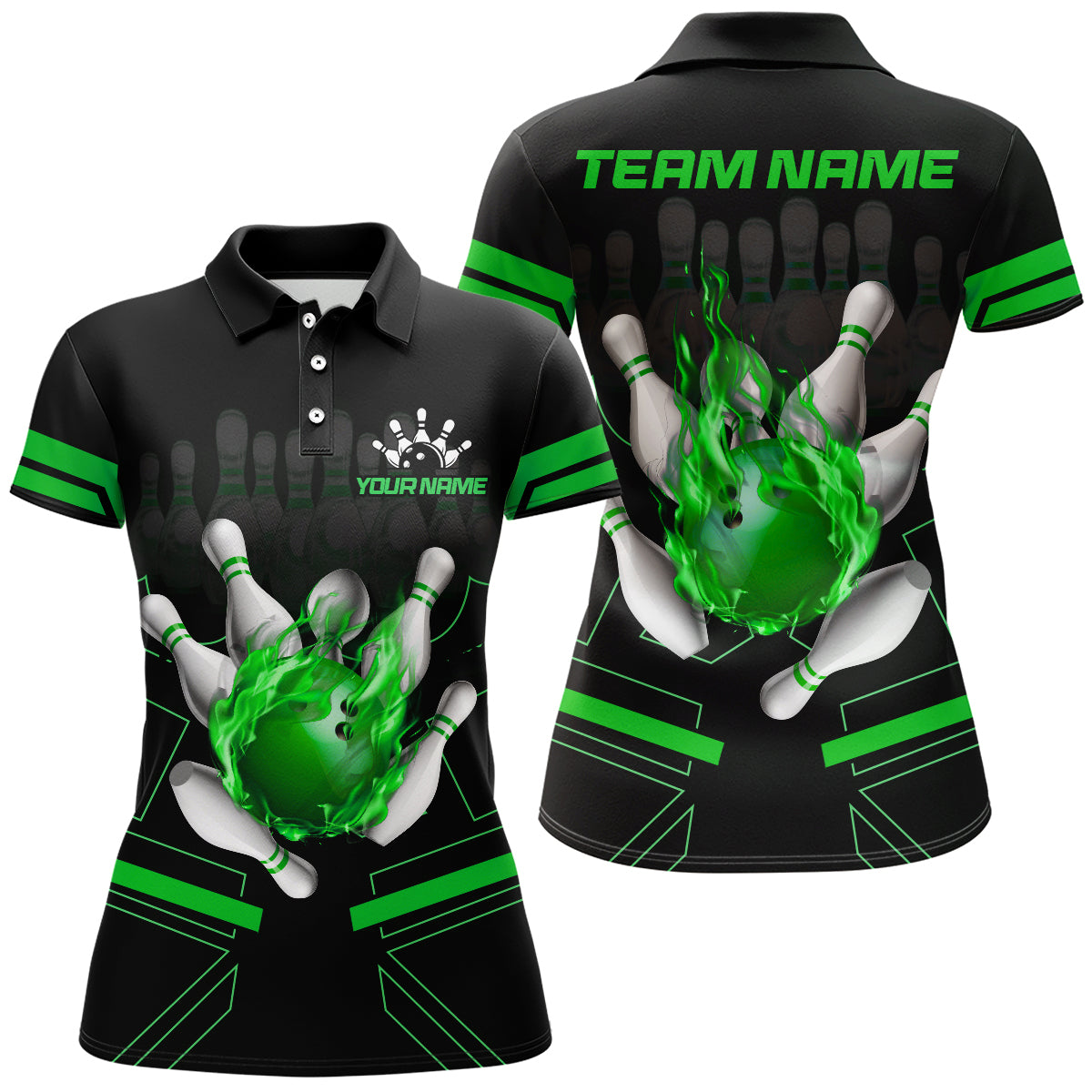 Custom Flame Bowling Jersey For Women Bowling Team Shirt League Bowling Polo Shirt BDT303