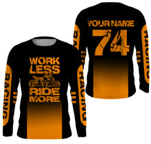 Load image into Gallery viewer, Orange ATV Motocross Jersey Adult&amp;Kid UPF30+ Work Less Ride More Quad Bike Shirt ATV MX Off-Road PDT730