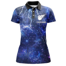 Load image into Gallery viewer, Custom Navy Bowling Polo Shirt For Women Lightning Thunder Bowling Jersey Team League BDT331