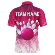 Load image into Gallery viewer, Pink Bowling Shirt For Men Couple Bowling Jersey Team Custom Bowling Polo Shirt BDT341