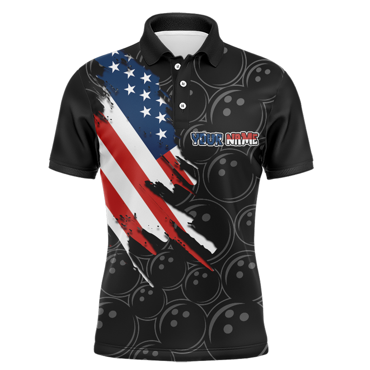 American Bowling Shirts Men Custom Bowling Polo Shirt Team League Bowling Jerseys BDT348