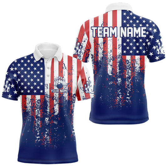 Patriotic Bowling Shirt Custom Men Women Team Bowling Jersey Bowling Polo 1/4 Zip Shirt MBL47