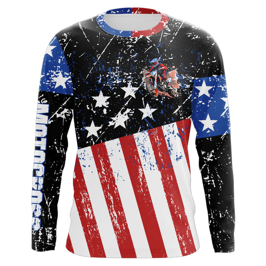 Patriotic Motocross Racing Jersey Kid Adult Dirt Bike Shirt American Flag Riding Shirt XM326