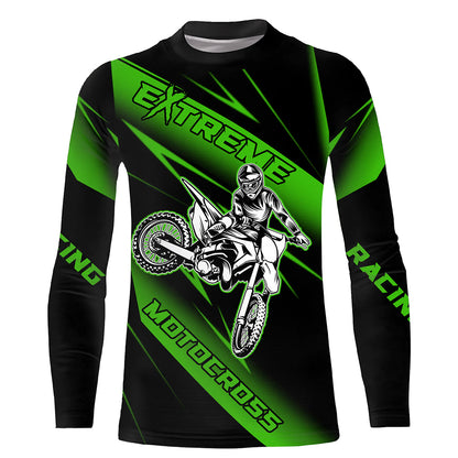 Motocross Racing Jersey Green Upf30+ Dirt Bike Shirt Motorcycle Off-Road Jersey XM293