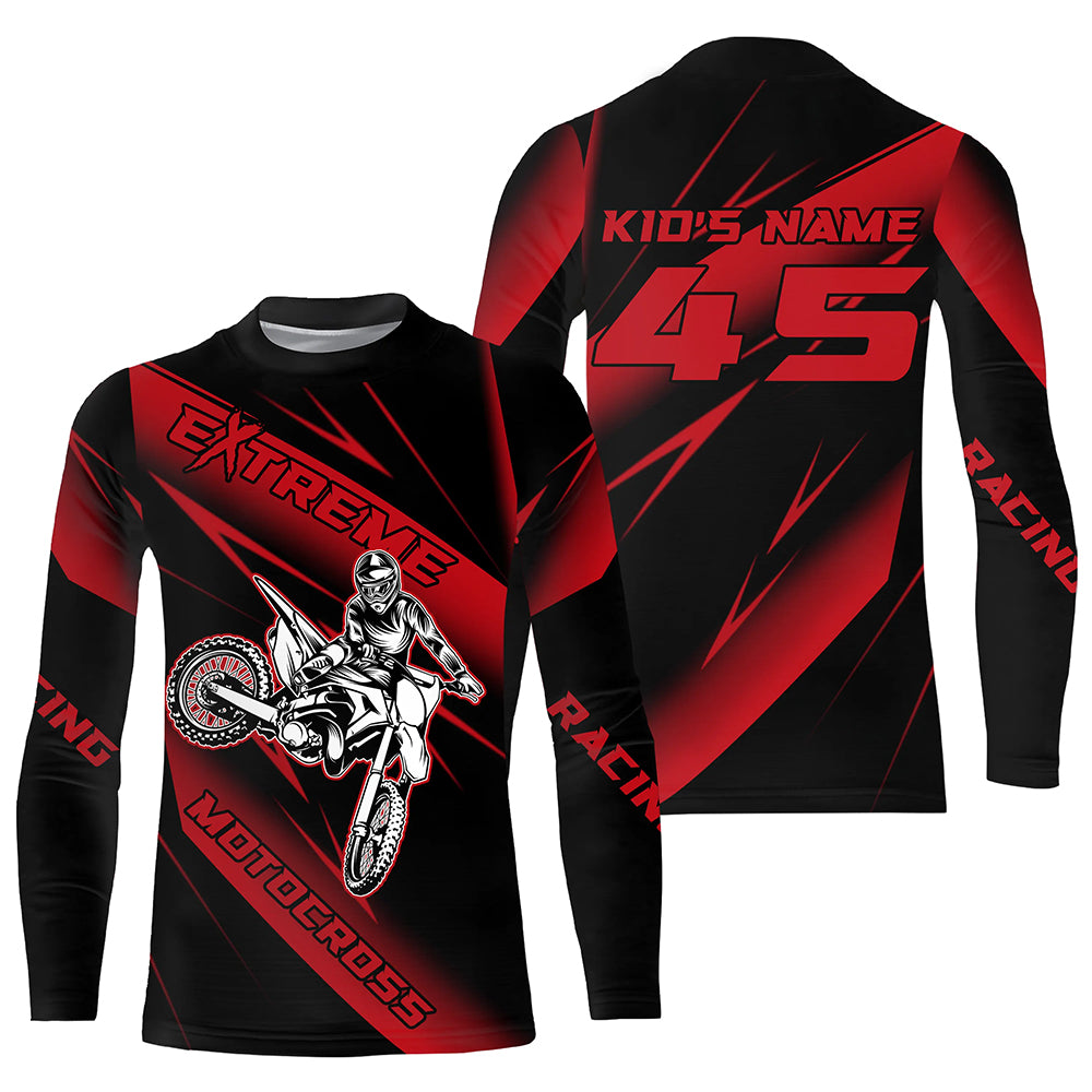 Motocross Racing Jersey Red Upf30+ Dirt Bike Shirt Motorcycle Off-Road Jersey XM293