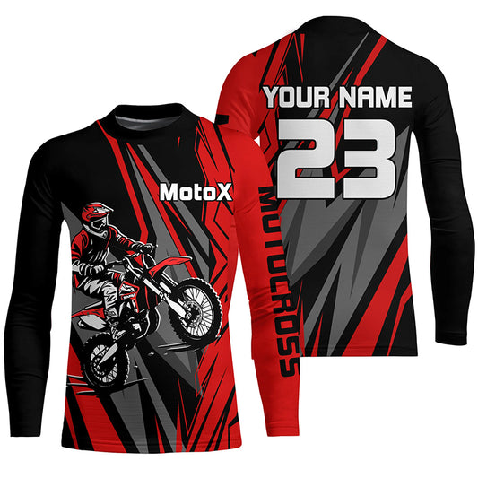 Motocross Jersey Red Dirt Bike Custom Motorcycle Racing Shirt For Kid Men Women XM318