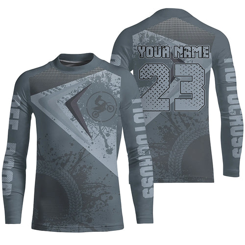 Motocross Jersey Grey Custom Dirt Bike Shirt For Kid Men Women Off-road Racing Shirt XM311