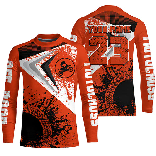 Motocross Jersey Orange Custom Dirt Bike Shirt For Kid Men Women Off-road Racing Shirt XM311