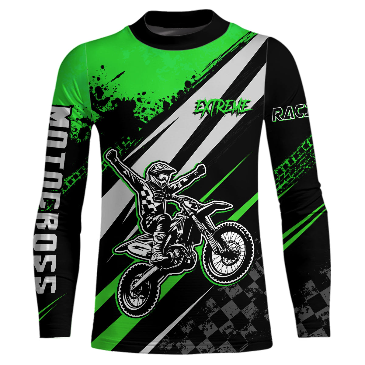 Dirt Bike MX Racing Jersey Green Upf30+ Motocross Shirt Women Kid Off-Road Shirt XM280