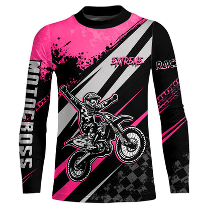 Dirt Bike MX Racing Jersey Pink Upf30+ Motocross Shirt Women Kid Off-Road Shirt XM280