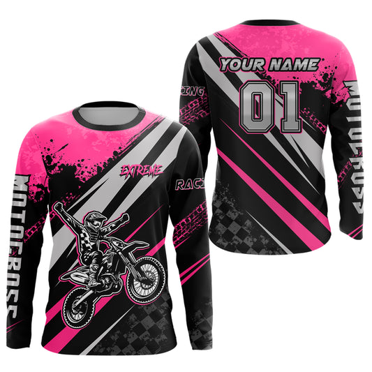 Dirt Bike MX Racing Jersey Pink Upf30+ Motocross Shirt Women Kid Off-Road Shirt XM280
