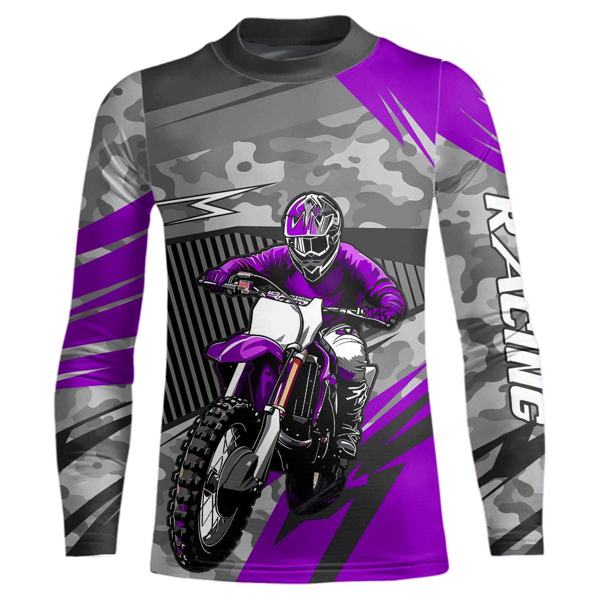 Motocross Racing Jersey Purple Upf30+ Dirt Bike Off-Road Shirt Motorcycle Kid Men Women XM282