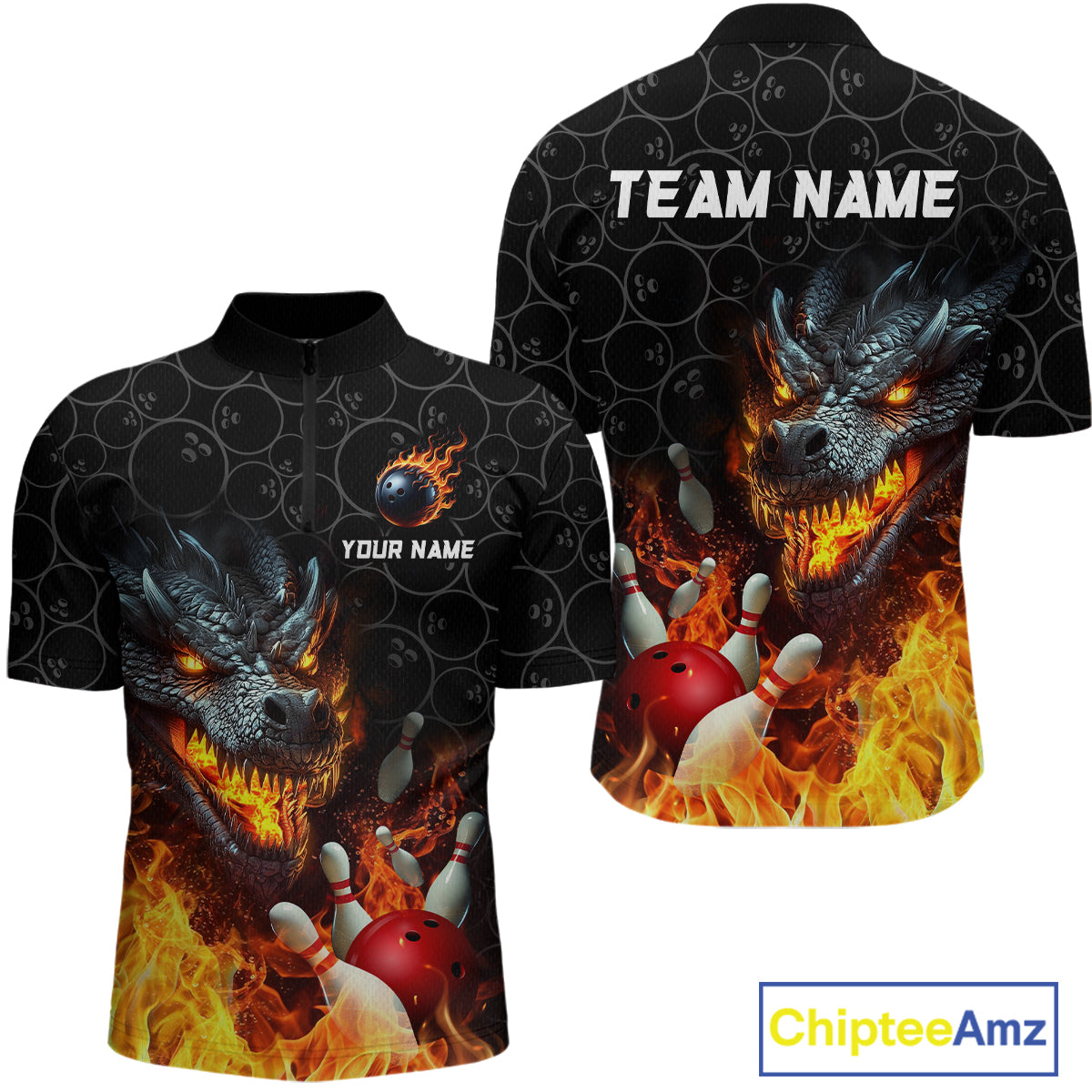 Custom Dragon Flaming Bowling Shirt for Men and Women Dragon Bowling Jersey Team MBL96