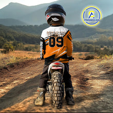 Load image into Gallery viewer, Black&amp;Orange Motocross Jersey Custom Dirt Bike Jersey Men Kid Women Off Road Jersey XM362