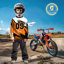 Load image into Gallery viewer, Black&amp;Orange Motocross Jersey Custom Dirt Bike Jersey Men Kid Women Off Road Jersey XM362