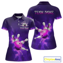 Load image into Gallery viewer, Purple Smoke Bowling Shirts for Women Men Team Custom Bowling Jerseys MBL126
